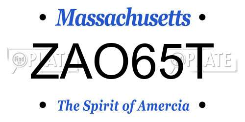 ZAO65T Massachusetts License Plate