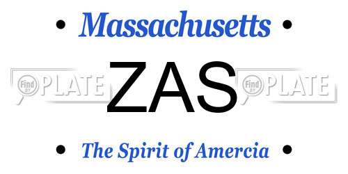 ZAS Massachusetts License Plate