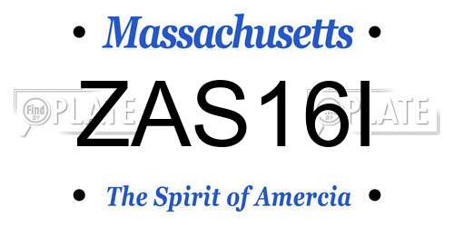 ZAS16I Massachusetts License Plate