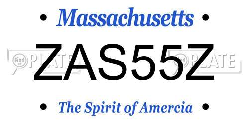 ZAS55Z Massachusetts License Plate