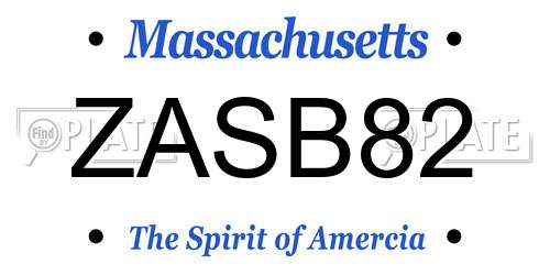 ZASB82 Massachusetts License Plate
