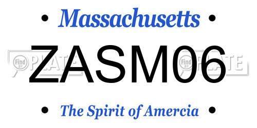 ZASM06 Massachusetts License Plate