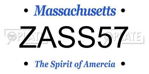 ZASS57 Massachusetts License Plate