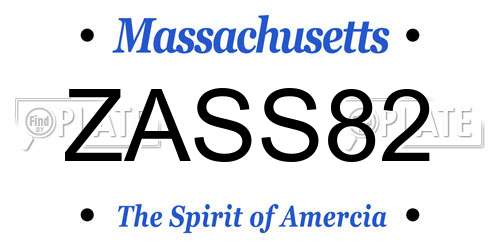 ZASS82 Massachusetts License Plate