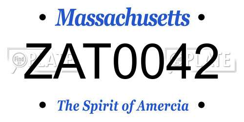 ZAT0042 Massachusetts License Plate