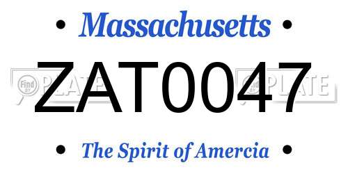 ZAT0047 Massachusetts License Plate