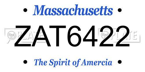 ZAT6422 Massachusetts License Plate