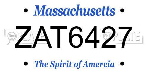 ZAT6427 Massachusetts License Plate