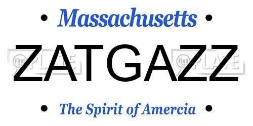 ZATGAZZ Massachusetts License Plate