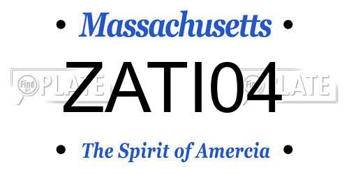 ZATI04 Massachusetts License Plate