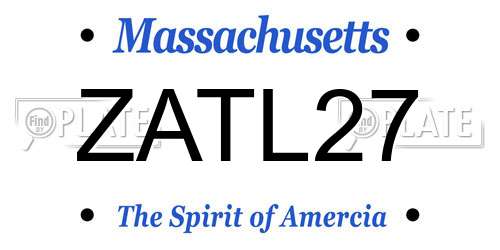 ZATL27 Massachusetts License Plate
