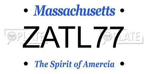 ZATL77 Massachusetts License Plate