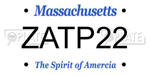 ZATP22 Massachusetts License Plate