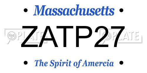 ZATP27 Massachusetts License Plate