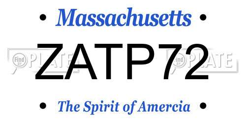 ZATP72 Massachusetts License Plate