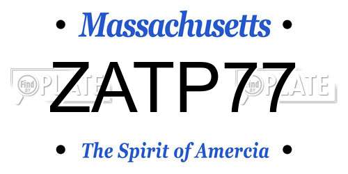 ZATP77 Massachusetts License Plate