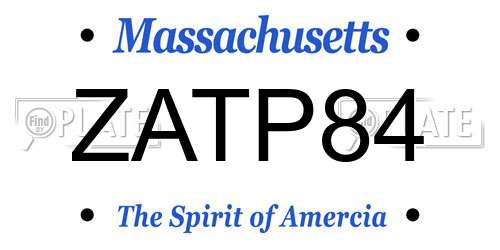 ZATP84 Massachusetts License Plate