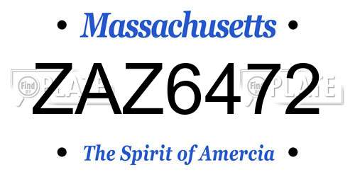 ZAZ6472 Massachusetts License Plate