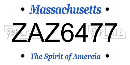 ZAZ6477 Massachusetts License Plate