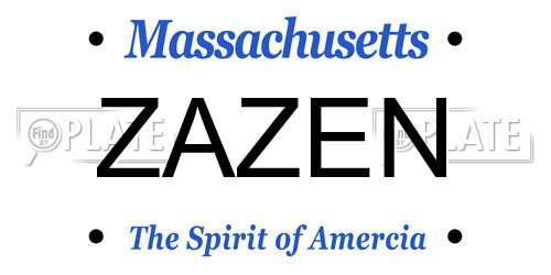 ZAZEN Massachusetts License Plate
