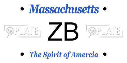 ZB Massachusetts License Plate
