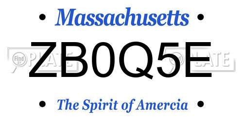 ZB0Q5E Massachusetts License Plate