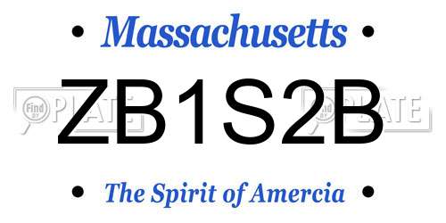 ZB1S2B Massachusetts License Plate