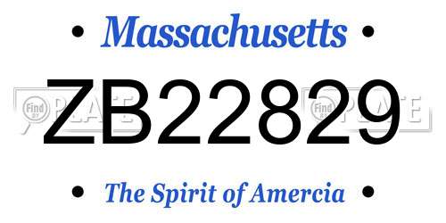 ZB22829 Massachusetts License Plate