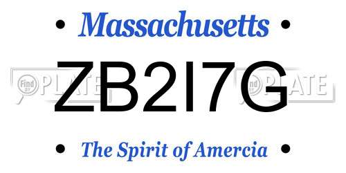 ZB2I7G Massachusetts License Plate