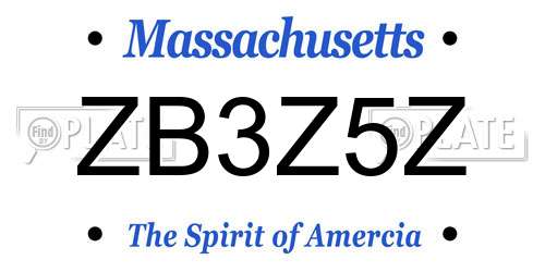ZB3Z5Z Massachusetts License Plate