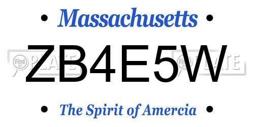 ZB4E5W Massachusetts License Plate