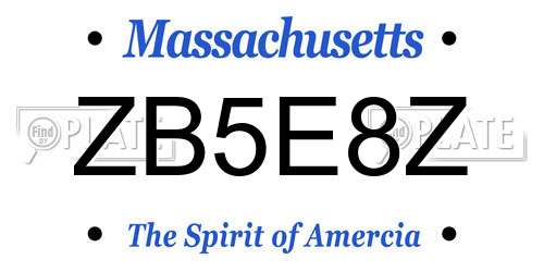 ZB5E8Z Massachusetts License Plate