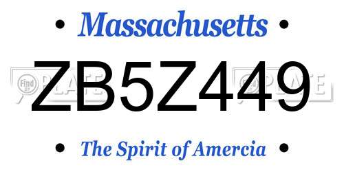 ZB5Z449 Massachusetts License Plate