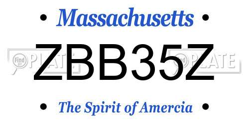 ZBB35Z Massachusetts License Plate