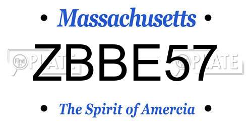 ZBBE57 Massachusetts License Plate