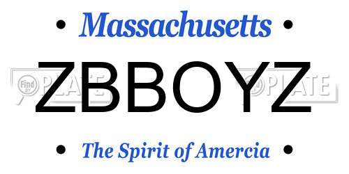 ZBBOYZ Massachusetts License Plate