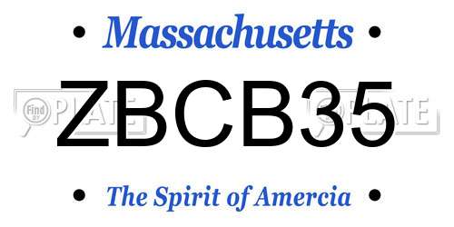 ZBCB35 Massachusetts License Plate