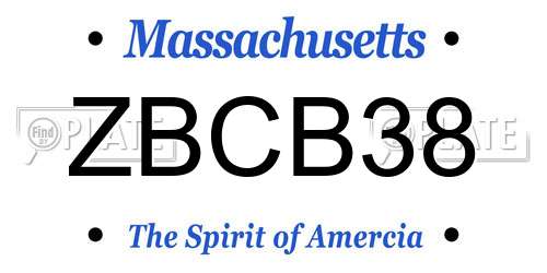 ZBCB38 Massachusetts License Plate