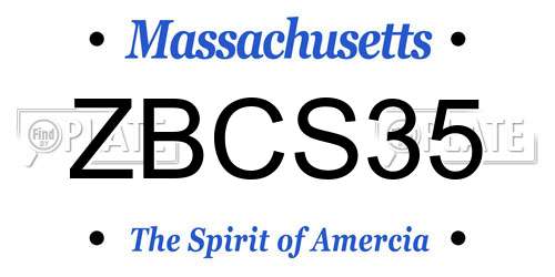 ZBCS35 Massachusetts License Plate