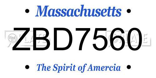 ZBD7560 Massachusetts License Plate