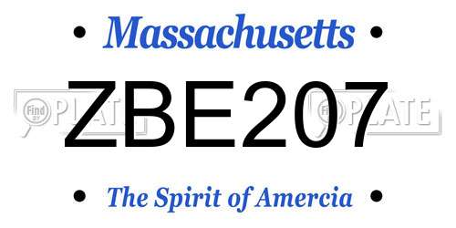 ZBE207 Massachusetts License Plate