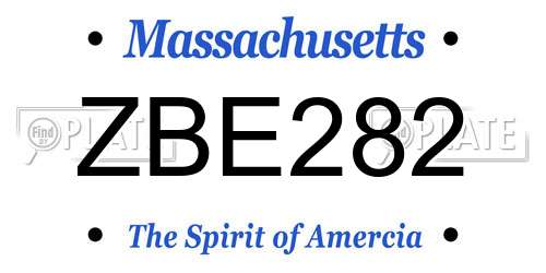 ZBE282 Massachusetts License Plate