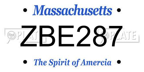 ZBE287 Massachusetts License Plate