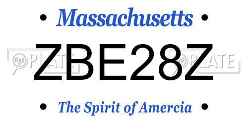 ZBE28Z Massachusetts License Plate