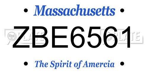 ZBE6561 Massachusetts License Plate