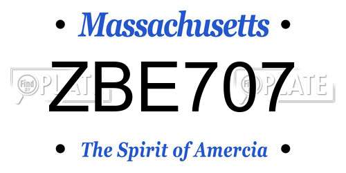ZBE707 Massachusetts License Plate