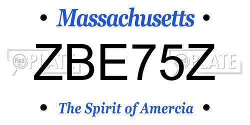 ZBE75Z Massachusetts License Plate