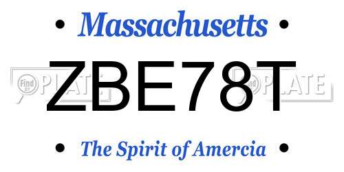 ZBE78T Massachusetts License Plate