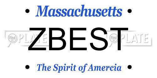 ZBEST Massachusetts License Plate