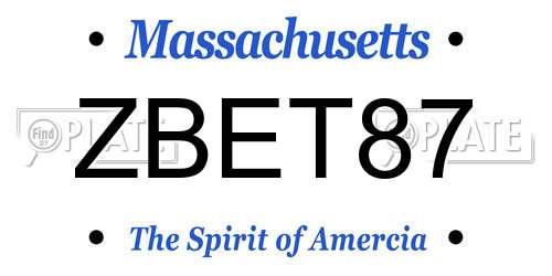 ZBET87 Massachusetts License Plate